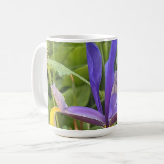 Lila Iris Blume Außenbereich Garten Natur Foto Kaffeetasse (Vorderseite Links)