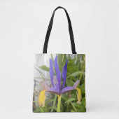 Lila Iris Blume Außenbereich Garten Natur Foto Tasche (Vorderseite)