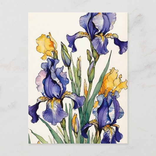Lila Iris Blume Bloom Feiertagspostkarte (Vorderseite)