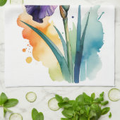 Lila Iris Blume Bloom Geschirrtuch (Gefaltet)