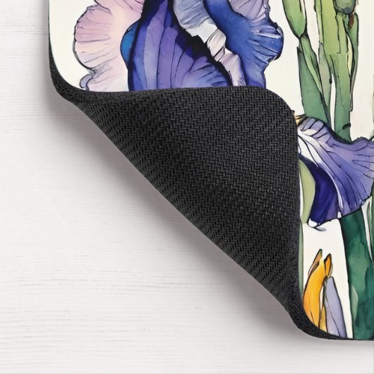 Lila Iris Blume Bloom Mousepad (Ecke)