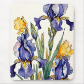 Lila Iris Blume Bloom Mousepad (Vorne)