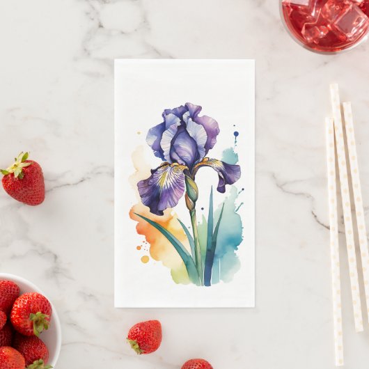 Lila Iris Blume Bloom Serviette (Beispiel)