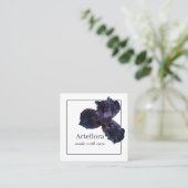 Lila Iris-Blume Blumengeschäft Brandmarken Quadratische Visitenkarte (Stehend Vorderseite)