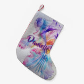 Lila Iris Blume Blumenname Strumpf Kleiner Weihnachtsstrumpf (Vorderansicht (hängend))