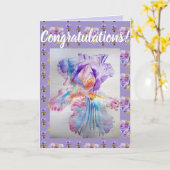 Lila Iris Blume Blutergüsse Karte (Gelbe Blume)