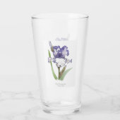 Lila Iris Blume Botanische Kunst Glas (Rückseite)
