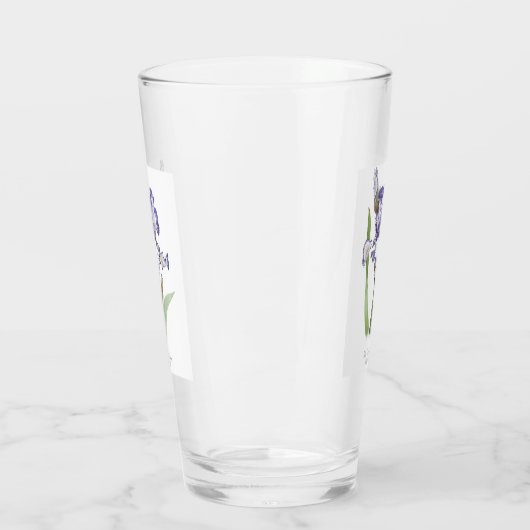 Lila Iris Blume Botanische Kunst Glas (Links)