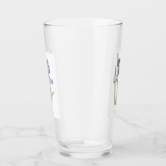 Lila Iris Blume Botanische Kunst Glas (Rechts)
