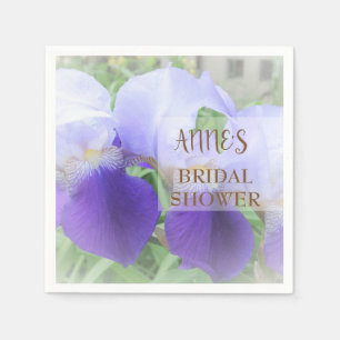 Lila Iris Blume Brautparty Paper Napkins Serviette