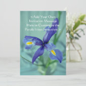 Lila Iris Blume Custom Garden Einladung (Stehend Vorderseite)