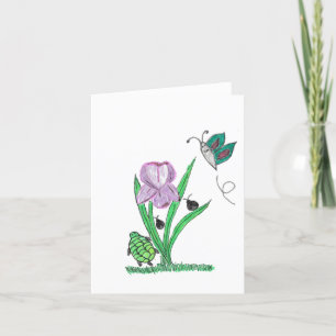 Lila Iris-Blume Dankeskarte