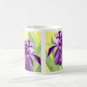 Lila Iris-Blume-Design Kaffeetasse (Mittel)