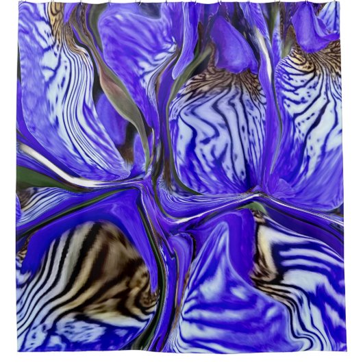 Lila Iris-Blume Duschvorhang (Vorderseite)