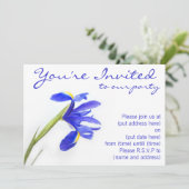 Lila Iris-Blume Einladung (Stehend Vorderseite)