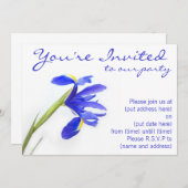 Lila Iris-Blume Einladung (Vorne/Hinten)