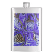 Lila Iris-Blume Flachmann (Vorderseite)