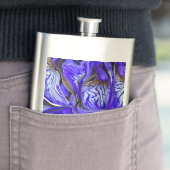 Lila Iris-Blume Flachmann (Beispiel)