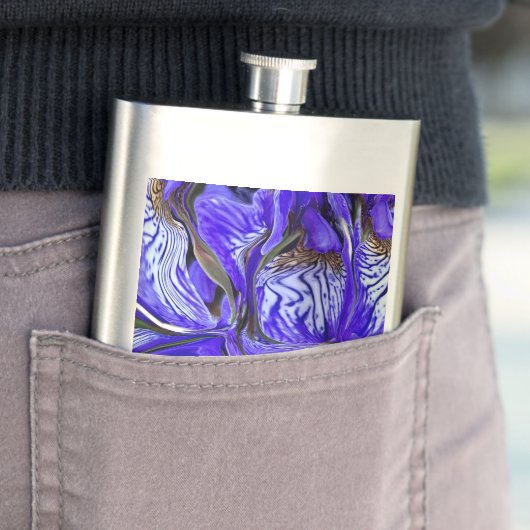 Lila Iris-Blume Flachmann (Beispiel)