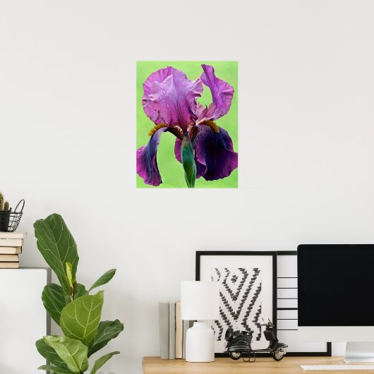 Lila Iris Blume Fotokunst Poster (Heimbüro)