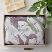 Lila Iris Blume Französisches Skript Vintage Decou Seidenpapier (Geschenk)
