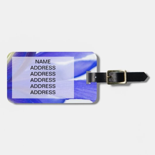 Lila Iris-Blume Gepäckanhänger (Vorderseite horizontal)