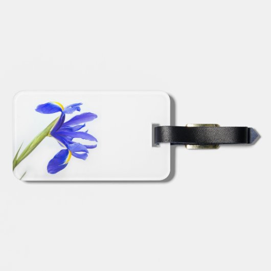 Lila Iris-Blume Gepäckanhänger (Rückseite horizontal)