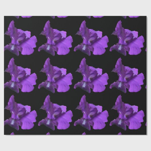 Lila Iris-Blume Geschenkpapier (Flach)