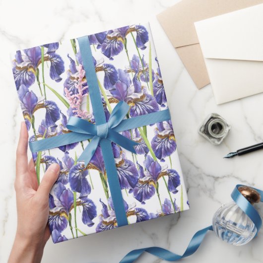 Lila Iris-Blume Geschenkpapier (Schenken)