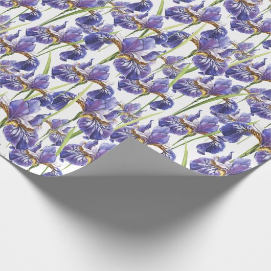 Lila Iris-Blume Geschenkpapier (Ecke)