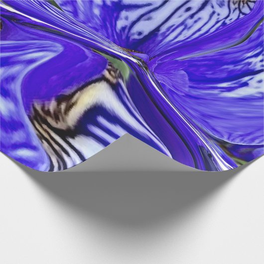 Lila Iris-Blume Geschenkpapier (Ecke)