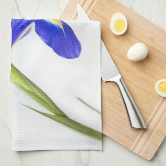 Lila Iris-Blume Geschirrtuch (Viertel Falte)