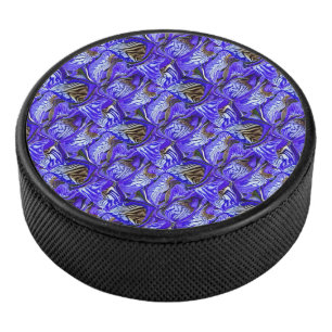 Lila Iris-Blume / geslandet / gekocht / Eishockey Puck