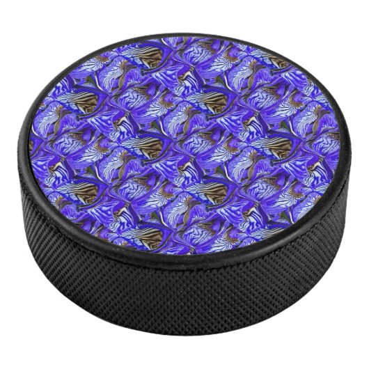 Lila Iris-Blume / geslandet / gekocht / Eishockey Puck (3/4)