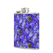 Lila Iris-Blume / geslandet / gekocht / Flachmann (Links)