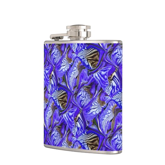 Lila Iris-Blume / geslandet / gekocht / Flachmann (Links)