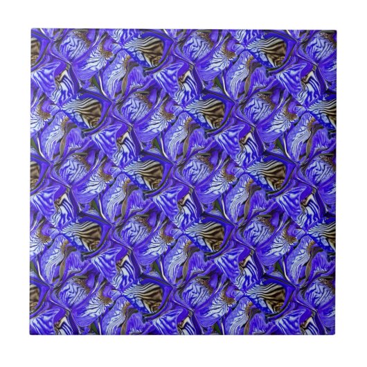 Lila Iris-Blume / geslandet / gekocht / Fliese (Vorderseite)