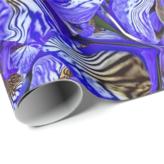 Lila Iris-Blume / geslandet / gekocht / Geschenkpapier (Rolleneckpunkt)