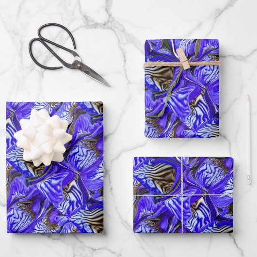 Lila Iris-Blume / geslandet / gekocht / Geschenkpapier Set (Vorderseite)