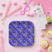 Lila Iris-Blume / geslandet / gekocht / Pappteller (Party)