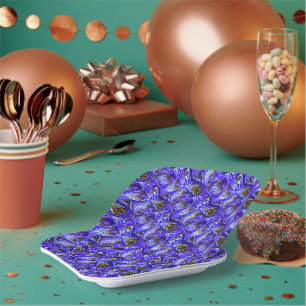 Lila Iris-Blume / geslandet / gekocht / Pappteller