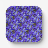 Lila Iris-Blume / geslandet / gekocht / Pappteller (Vorderseite)