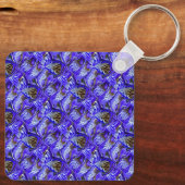 Lila Iris-Blume / geslandet / gekocht / Schlüsselanhänger (Rückseite)