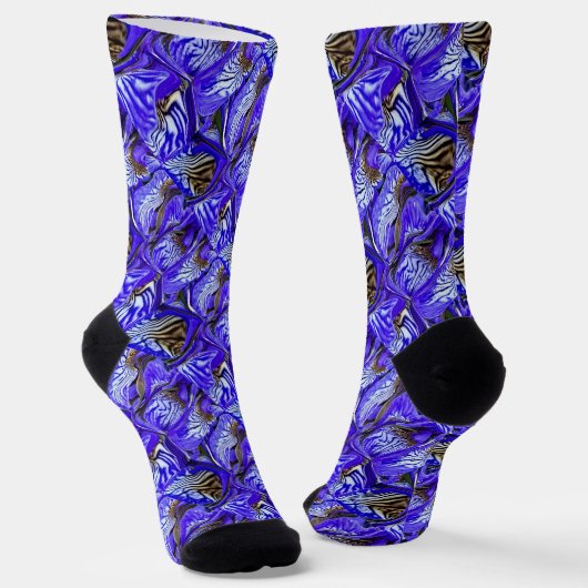Lila Iris-Blume / geslandet / gekocht / Socken (Gewinkelt)