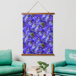 Lila Iris-Blume / geslandet / gekocht / Wandteppich Mit Holzrahmen