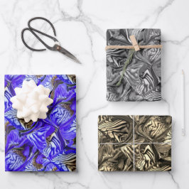 Lila Iris-Blume / Geslandet / gepolstert / Filter  Geschenkpapier Set