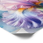 Lila Iris-Blume in Monogramm Poster (Ecke)