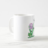 Lila Iris-Blume Kaffeetasse (Vorderseite Links)