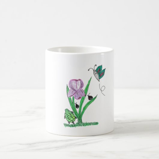 Lila Iris-Blume Kaffeetasse (Mittel)