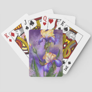 Lila Iris-Blume Kartenspielen Spielkarten